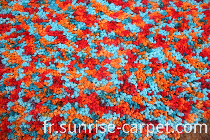 Polyester Rugs with spac dyed yarn blue and orange